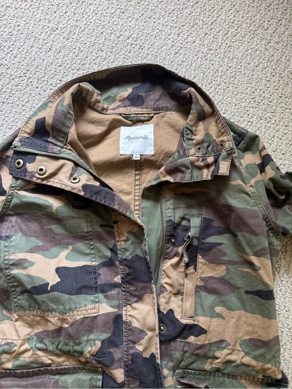 Madewell Camo Utility Jacket - Green/Brown Woodland Print - Picture 7 of 7